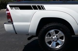Autocollant en vinyle pour panneau à bascule à rayures latérales OFF ROAD pour Toyota 4runner tacoma TS1