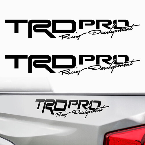 Autocollant en vinyle TRD Pro Racing Development pour bas de porte Toyota Tacoma