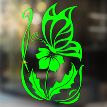 Autocollant universel en vinyle Papillon et Fleur_3