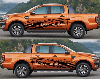 2X Ford Ranger WIldtrack autocollant graphique en vinyle grand côté 2015-2019
