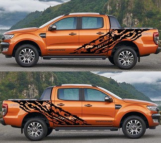 2X Ford Ranger WIldtrack autocollant graphique en vinyle grand côté 2015 - 2019