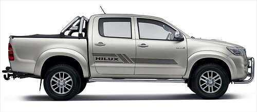 Autocollant vinyle à bandes fines pour porte latérale Toyota Hilux