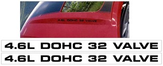 2003-2020 MUSTANG MACH 1 - 4.6L DOHC 32 VALVE - AUTOCOLLANTS DE CAPOT - DEUX AUTOCOLLANTS