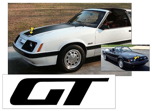 Autocollant Vinyle Capot GT pour Musclecar Musclecarmodel GT 1985-1986