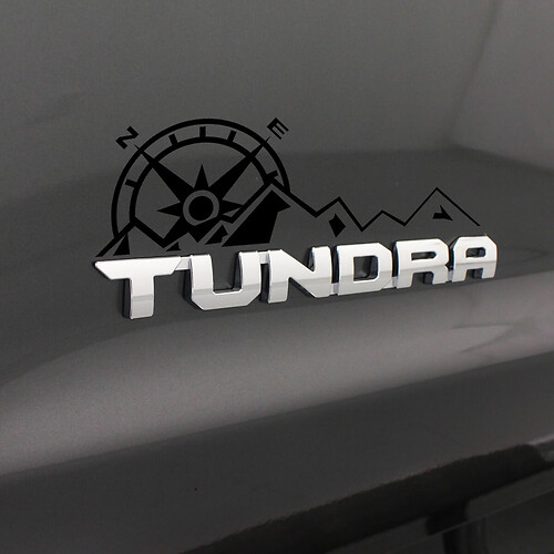 Autocollant de boussole de montagne Tundra de 3e génération Tundra sous l’autocollant de décalcomanie d’insigne
