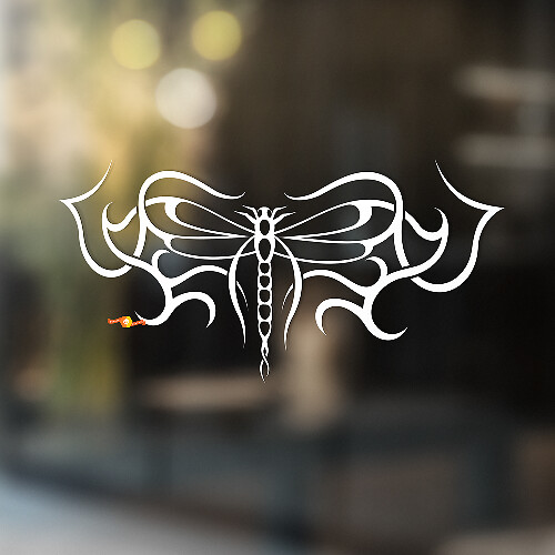 Papillon de nuit style tribal Autocollant vinyle universel