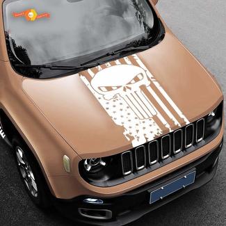 Punisher tête de mort drapeau autocollant drapeau américain vinyle autocollant camion Jeep
