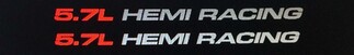 (1) Paire de décalcomanies pour 5.7L HEMI RACING Compatible avec Dodge Ram V8 1500, 2500 17