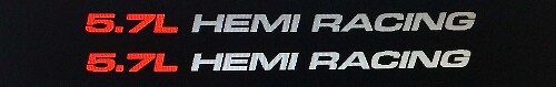 Paire d'autocollants en vinyle Racing 5.7L HEMI pour Dodge Ram 1500 2500