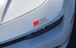 392 Performance Headlight Decal Dodge Challenger Charger HEMI SRT Rouge et Argent