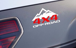 (2) 4x4 OFF ROAD Mountain panneau de lit autocollant autocollant emblème camion de course WR v2
