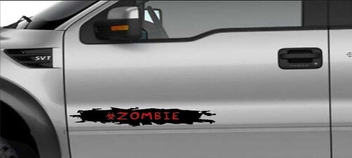 Ensemble d'autocollants latéraux en vinyle style usé Zombie pour voitures