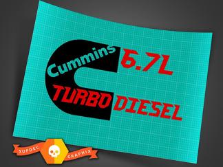 6.7 L Cummins Turbo Diesel Kit de décalcomanies pour boîte arrière 2 décalcomanies pour gauche/droite