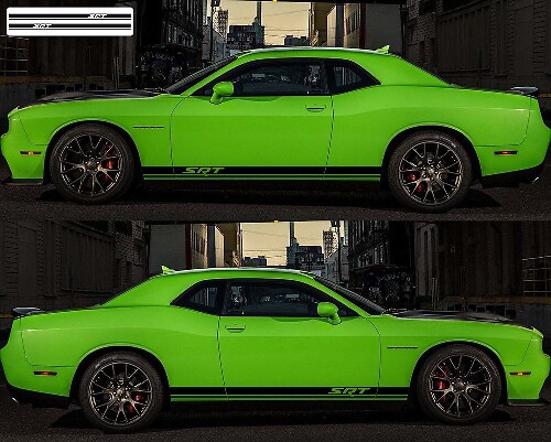 2X DODGE CHALLENGER SRT Autocollant graphique en vinyle latéral 2009-2018