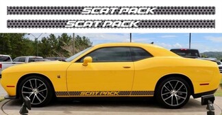 2X Dodge Challenger Scat Pack Rocker Panel décalcomanies Stripe Vinyl Graphics Scatpack