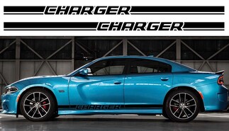 2X Dodge Charger Rocker Panel décalcomanies Stripe Vinyl Graphics Kit 2011-2018