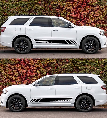 2X Bandes Autocollantes de Porte Latérale Sticker Vinyle Kit pour Dodge Durango RT GT Sport

