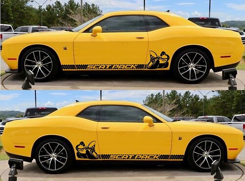 2X Dodge Challenger Scat Pack Rocker Panel Autocollants Décalcomanies Stripe Vinyl Graphics Scatpack
