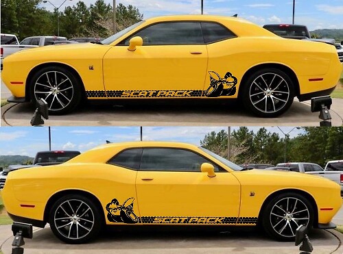 Kit d'autocollants en vinyle de bandes latérales Scat Pack pour Dodge Challenger 2011-2018