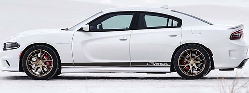 2X Dodge Charger Rocker Panel décalcomanies Stripe Vinyl Graphics Kit
