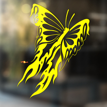 Autocollant vinyle universel Papillon flottant aux ailes de feu_4