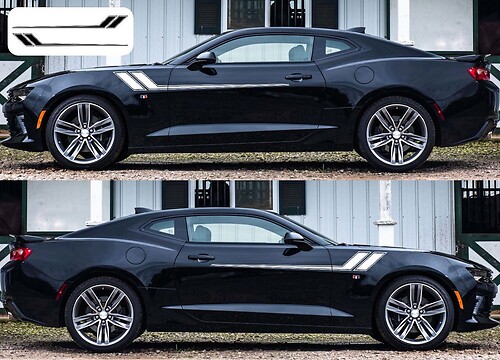 Dual Outline Stripe Pair Latéral Autocollant vinyle pour Chevrolet Camaro 2016-2018