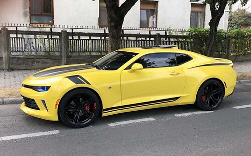 Eleven Piece Rally Hash and Rocker Stripe Kit Kit complet Autocollant vinyle pour Chevrolet Camaro 2016-2018
