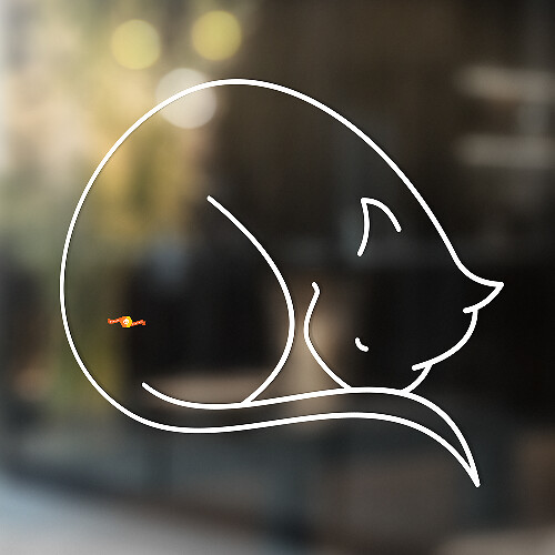 Autocollant en vinyle universel Sleeping Cat