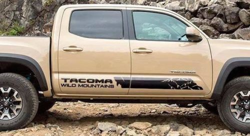2x Toyota Tacoma 2016 - 2018 jupe latérale autocollants en vinyle décalcomanies graphiques kit de rayures de rallye
