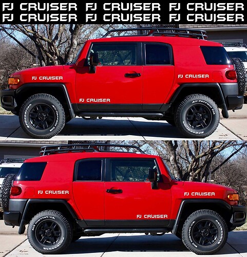 Autocollant vinyle lettrage de marque latéral pour Toyota FJ Cruiser
