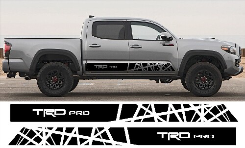 2X Toyota Tacoma 2016 Trd Pro côté jupe Vinyle Stickers graphique rallye autocollant