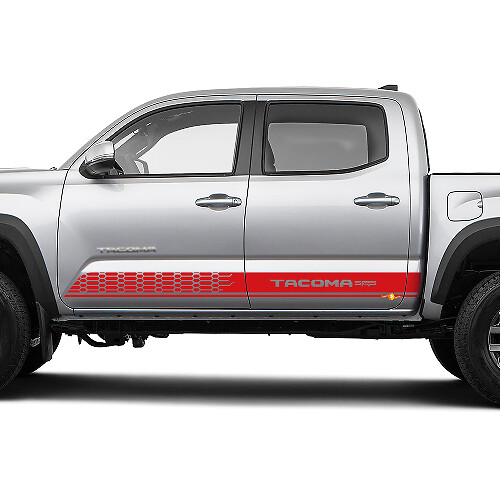 Kit d'autocollants vinyles à rayures latérales à damier pour Toyota Tacoma 2016