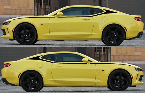 Autocollants graphiques d'accent supérieur du pilier C, rayures pour Camaro 2016 – 2018
