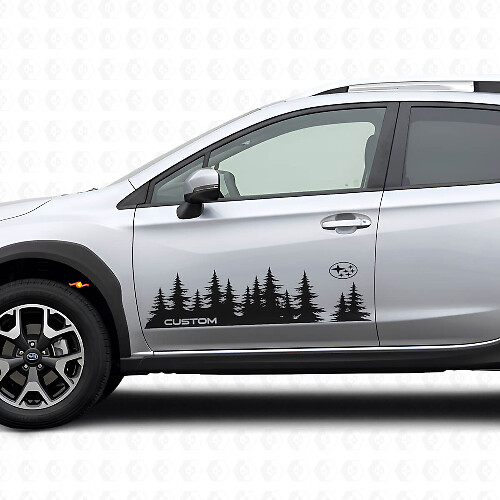 Ensemble d’autocollants vinyle style forêt pour porte de Subaru Crosstrek