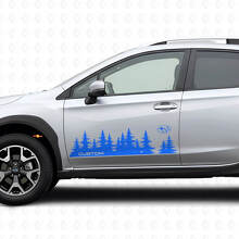 Ensemble d’autocollants vinyle style forêt pour porte de Subaru Crosstrek_2