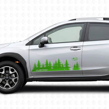Ensemble d’autocollants vinyle style forêt pour porte de Subaru Crosstrek_3