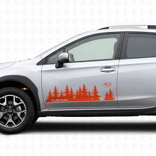 Ensemble d’autocollants vinyle style forêt pour porte de Subaru Crosstrek_4