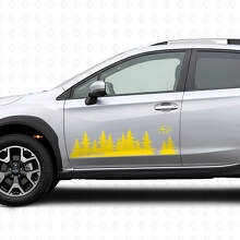 Ensemble d’autocollants vinyle style forêt pour porte de Subaru Crosstrek_5