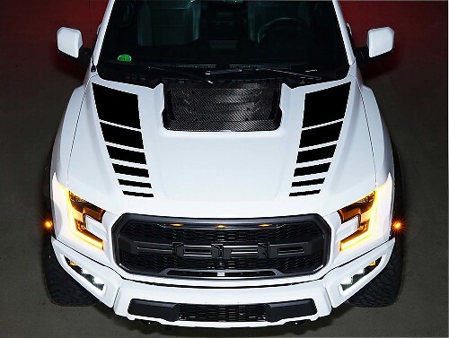 Kit d'autocollants vinyle bandes capot à double stroboscope pour Musclecar F-150 SVT 2016-2018