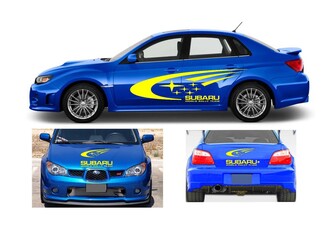 Subaru impreza wrx monde rallye équipe kit vinyle graphiques logo décalcomanies