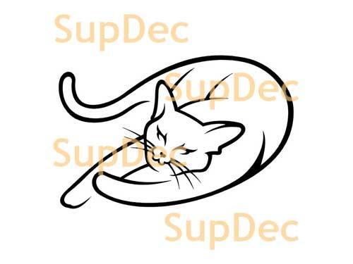 Autocollant mural en vinyle pour fenêtre et salle de bains, autocollant amovible en forme de chat, #7
