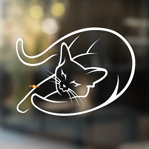 Autocollant Vinyle Universel Lying Cat