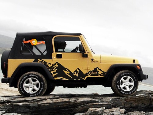 Autocollant vinyle latéral chaîne de montagnes pour Jeep Wrangler 1999-2006