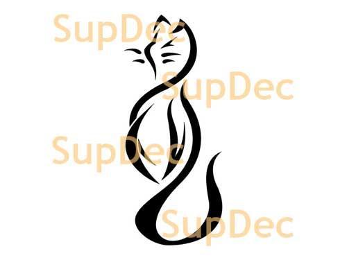 Autocollant mural en vinyle pour fenêtre et salle de bains, autocollant amovible en forme de chat, #8
