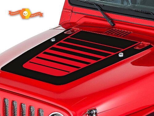 Kit d'autocollants en vinyle à rayures stroboscopiques pour capot Jeep Wrangler TJ 1999-2006