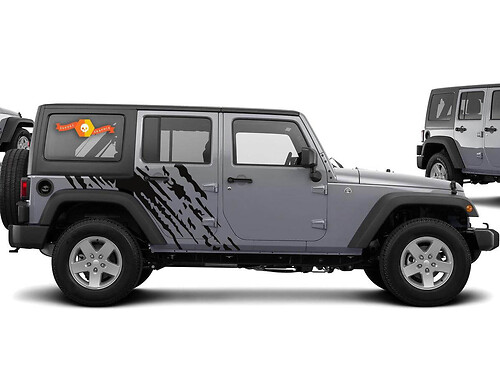Autocollant vinyle latéral style éclaboussures de boue pour Jeep Wrangler 2007-2016