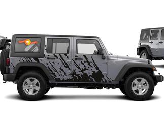 Jeep Wrangler (2007-2016) Kit d'autocollants en vinyle personnalisés 4 portes - Burst