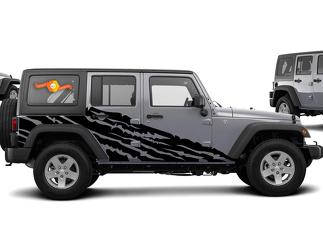 Jeep Wrangler (2007-2016) Kit d'autocollants en vinyle personnalisés 4 portes - Déchiré