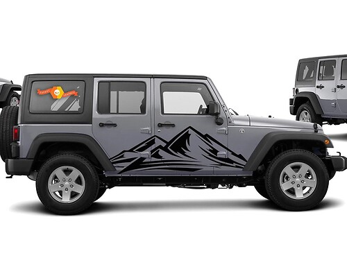 Autocollant vinyle latéral de chaîne de montagnes pour Jeep Wrangler 2007-2016