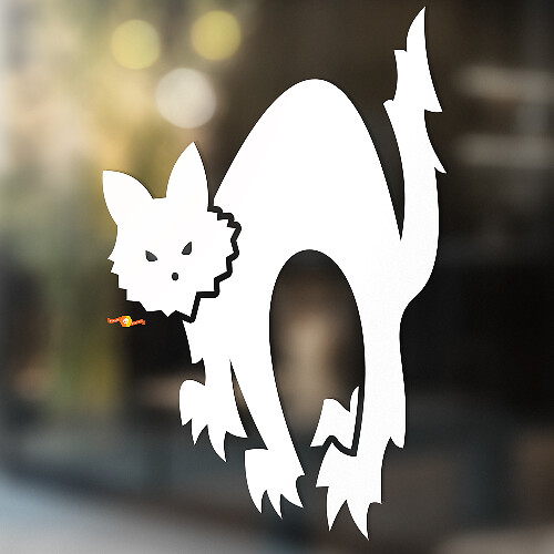 Sticker Autocollant Universel en Vinyle Silhouette de Chat en Colère